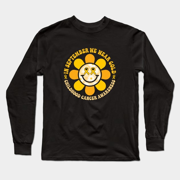 Childhood Cancer Awareness Warrior Fight Long Sleeve T-Shirt by everetto